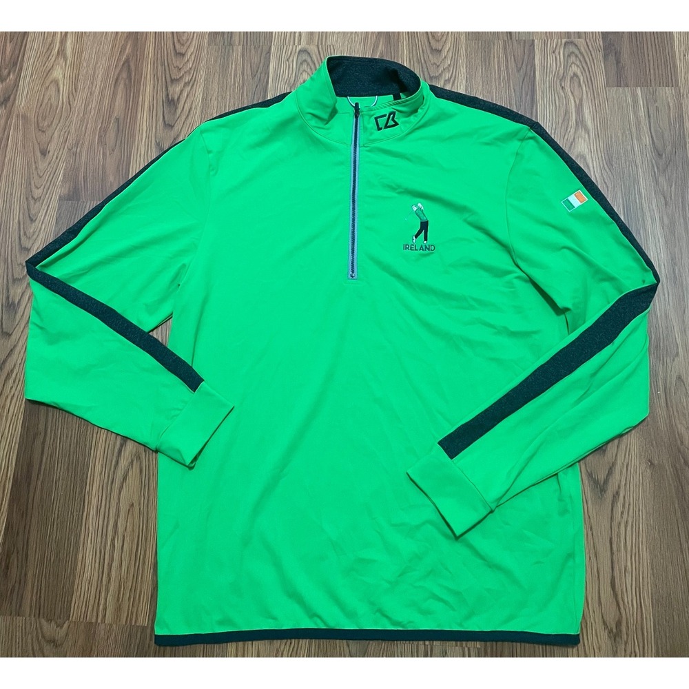 Cutter Buck 1/4 Zip Pullover Mens Medium CB DryTec Ireland Golf Green